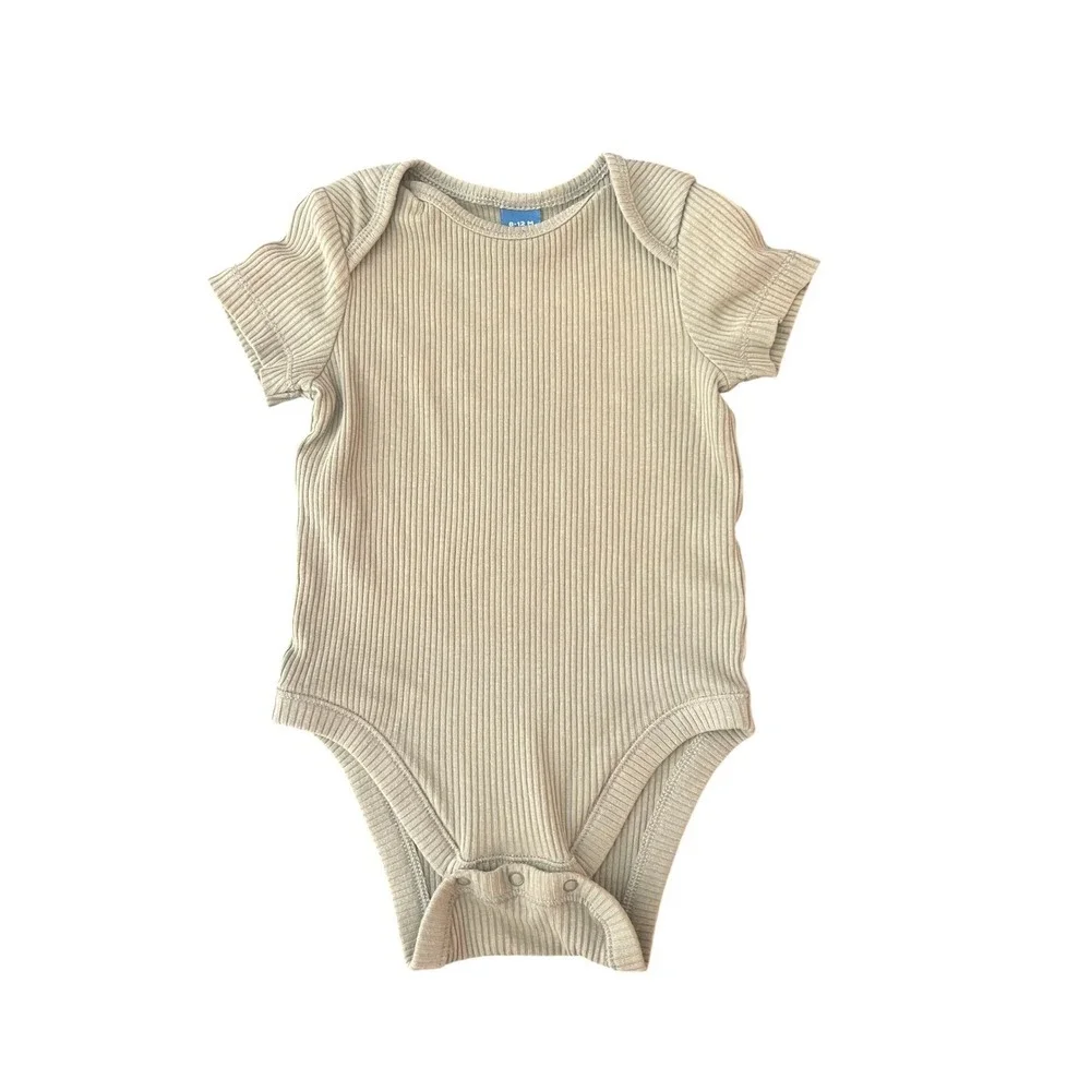 Old Navy Ribbed Short Sleeve Bodysuit Sage Green 6-12M Baby Onesie (0958)
